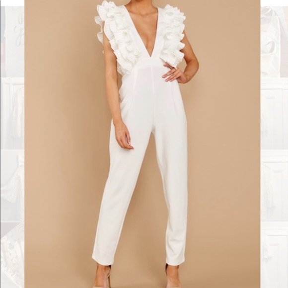 Red Dress Boutique Pants - BRIDES! NWOT! Red Dress Boutique White Jumpsuit
